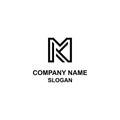 MK letter initial logo, capital letter in unique shape.