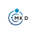 MKD letter technology logo design on white background. MKD creative initials letter IT logo concept. MKD letter design