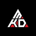 MKD triangle letter logo design with triangle shape. MKD triangle logo design monogram. MKD triangle vector logo template with red Royalty Free Stock Photo