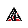MKH triangle letter logo design with triangle shape. MKH triangle logo design monogram. MKH triangle vector logo template with red Royalty Free Stock Photo
