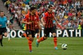 Mkhitaryan Henrikh and Taison forwards of football club Shakhtar Royalty Free Stock Photo