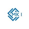 MKI letter logo design on white background. MKI creative circle letter logo concept. Royalty Free Stock Photo