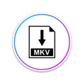 MKV file document icon. Download MKV button icon isolated on white background. Circle white button Royalty Free Stock Photo