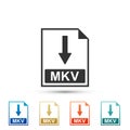 MKV file document icon. Download MKV button icon isolated on white background. Set elements in colored icons Royalty Free Stock Photo