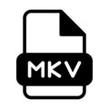 Mkv file format video icons. web files label icon. Vector illustration Royalty Free Stock Photo