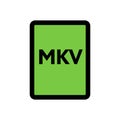 MKV file icon line isolated on white background. Black flat thin icon on modern outline style. Linear symbol and editable stroke. Royalty Free Stock Photo