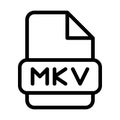 Mkv File Icon. Type Files Sign outline symbol Design, Icons Format Type Data. Vector Illustration Royalty Free Stock Photo