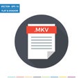 MKV video document file format flat icon