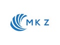 MKZ letter logo design on white background. MKZ creative circle letter logo concept. MKZ letter design Royalty Free Stock Photo