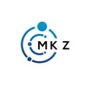 MKZ letter technology logo design on white background. MKZ creative initials letter IT logo concept. MKZ letter design Royalty Free Stock Photo