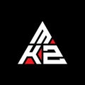 MKZ triangle letter logo design with triangle shape. MKZ triangle logo design monogram. MKZ triangle vector logo template with red Royalty Free Stock Photo