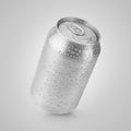 330 ml aluminum can with water drops Royalty Free Stock Photo