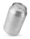 330 ml aluminum can with water drops Royalty Free Stock Photo