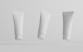 100ml Cosmetic Cream Tube Packaging Mockup - Three Floating Tubes. 3D Illustration