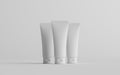 100ml Cosmetic Cream Tube Packaging Mockup - Three Tubes. 3D Illustration