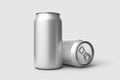 350ml Energy drink soda can mockup template, isolated on light grey background.