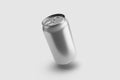 350ml Energy drink soda can mockup template, isolated on light grey background.