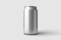 350ml Energy drink soda can mockup template, isolated on light grey background. Royalty Free Stock Photo