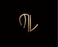 ML initial heart shape Gold colored logo