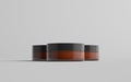 70ml Thin Amber Glass Cosmetic Jar Mockup - Three Jars