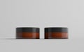 70ml Thin Amber Glass Cosmetic Jar Mockup - Two Jars