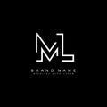 ML Vector Logo Template - Simple Icon for Initial Letter M and L Monogram