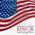 MLK Martin Luther King Jr. Day Vector Illustration Background with American Flag Royalty Free Stock Photo