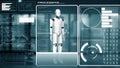 MLP Futuristic robot, artificial intelligence CGI big data analytics and programming Royalty Free Stock Photo