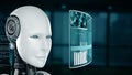 MLP Futuristic robot, artificial intelligence CGI big data analytics and programming Royalty Free Stock Photo