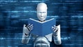 MLP Futuristic robot artificial intelligence huminoid AI programming coding Royalty Free Stock Photo