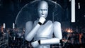 MLP Futuristic robot artificial intelligence huminoid AI programming coding Royalty Free Stock Photo