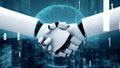MLP Futuristic robot artificial intelligence huminoid AI programming coding Royalty Free Stock Photo