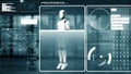 MLP Futuristic robot, artificial intelligence CGI big data analytics and programming Royalty Free Stock Photo