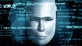 MLP Futuristic robot artificial intelligence huminoid AI programming coding Royalty Free Stock Photo
