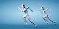 MLP Running robot humanoid showing fast movement and vital energy Royalty Free Stock Photo