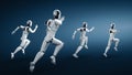 MLP Running robot humanoid showing fast movement and vital energy Royalty Free Stock Photo