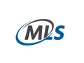 MLS letter creative modern elegant swoosh logo design Royalty Free Stock Photo
