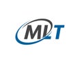 MLT letter creative modern elegant swoosh logo design Royalty Free Stock Photo