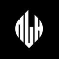 MLX circle letter logo design with circle and ellipse shape. MLX ellipse letters with typographic style. The three initials form a Royalty Free Stock Photo