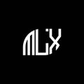 MLX letter logo design on black background. MLX creative initials letter logo concept. MLX letter design.MLX letter logo design on Royalty Free Stock Photo
