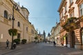 Mlynska street in Kosice old town, Slovakia. Royalty Free Stock Photo