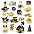 Sale badges and stickers collection. Sale and promotion, delivery, winter sale website and mobile badges, promo banners, special o Royalty Free Stock Photo