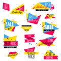 Flat design sale badges and stickers collection. Sale and promotion, delivery website and mobile badges, promo banners, special of Royalty Free Stock Photo