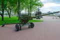 57-mm anti-tank gun of 1941 model ZIS-2 on Alley of military glory in park of Winners, Vitebsk, Belarus