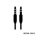 3.5 mm audio jack black and white icon