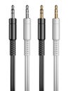 3.5 mm audio mini jack plug set Royalty Free Stock Photo