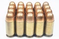 11 mm. Black handgun And ammunition Royalty Free Stock Photo