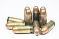 11 mm. Black handgun And ammunition Royalty Free Stock Photo