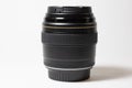 85mm black lens on white isolated background