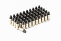 9mm bullet for a gun isolated on a white background Royalty Free Stock Photo